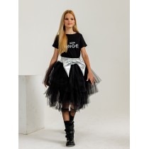 Фатиновая юбка с бантом черная