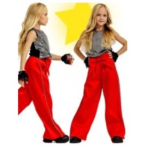 Брюки атласные палаццо с бантом. Цвет красный