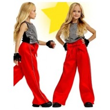 Брюки атласные палаццо с бантом. Цвет красный