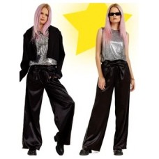 Брюки атласные палаццо с бантом. Цвет черный