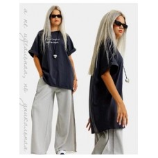 Футболка оверсайз подростковая серая