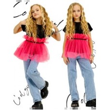 Футболка с фатином Фуксия