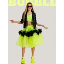 Фатиновая юбка-шорты Bubble супер объем неон с черным