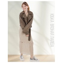 Юбка вязаная с рваным эффектом кремовый капучино Bloomy-line