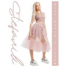Костюм майка с фатиновой юбкой "пудра"