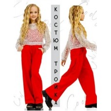 Костюм тройка с сеткой красный