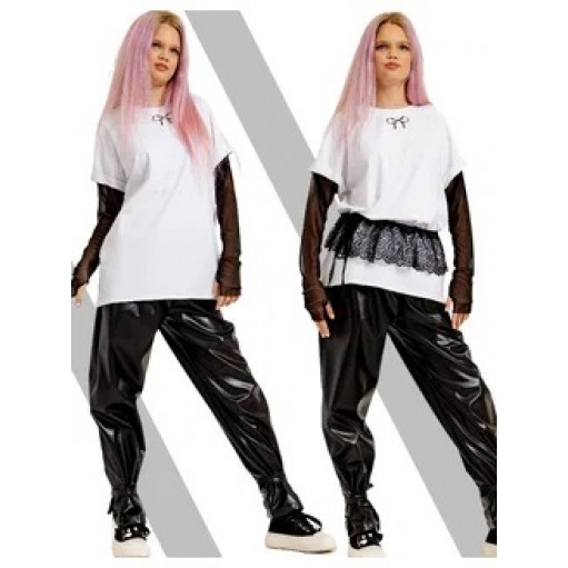 Лонгслив c рукавами сетка белый