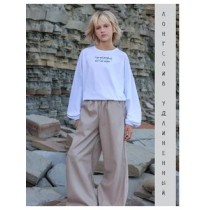 Лонгслив с объемными рукавами белый Лонгслив с объемными рукавами белый