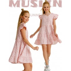 Платье из муслина подростковое розовый лимонад