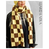 Шарф в клетку 200 см от Bloomy-line желто-коричневый