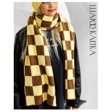 Шарф в клетку 200 см от Bloomy-line желто-коричневый