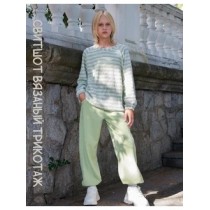 Свитшот вязаный в полоску светлый фисташковый Свитшот вязаный в полоску светлый фисташковый