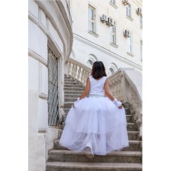 Асимметричная юбка шорты с кожаным бантом