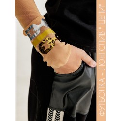  Лонгслив футболка c рукавами сетка "Браслеты"