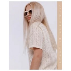 Футболка вязаное кружево светло-песочная