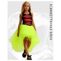 Асимметричная юбка-шорты mini-maxi желтый неон