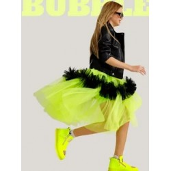 Фатиновая юбка-шорты Bubble супер объем неон с черным