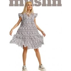 Платье из муслина подростковое с зоопринтом