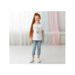 Футболка белая с лошадкой - единорогом 2026