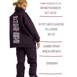 Костюм с начесом баклажан