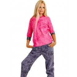 Футболка "варенка" с манжетой (розовая фуксия)