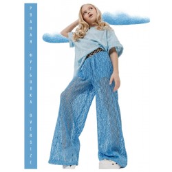 Футболка туника рваная удлиненная небесно-голубая