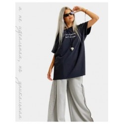 Футболка оверсайз подростковая серая