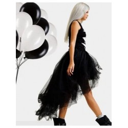 Асимметричная юбка-шорты mini-maxi черная 