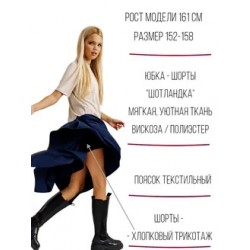 Юбка-шорты асимметрия  темно-синяя