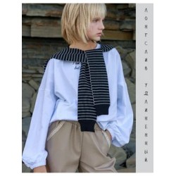 Лонгслив с объемными рукавами белый Лонгслив с объемными рукавами белый