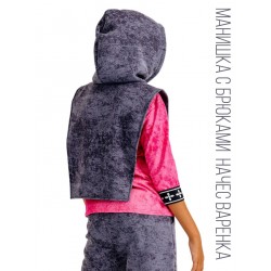 Манишка с брюками варенка (сине-серый)