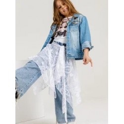 Гипюровая юбка килт подростковый белый Гипюровая юбка килт подростковый белый