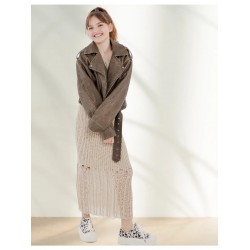 Юбка с топом вязаный костюм кремовый капучино Bloomy-line