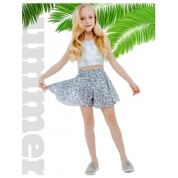 Юбка-шорты серебро леопард Bloomy-line