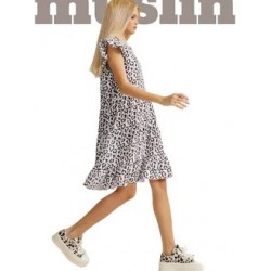 Платье из муслина подростковое с зоопринтом