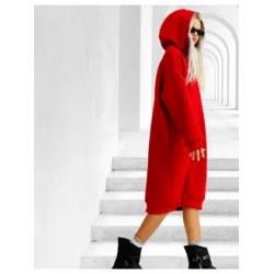 Худи - платье с начесом красное Bloomy-Line