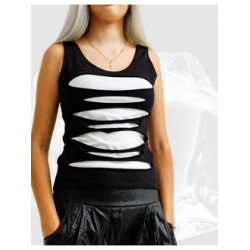 "Рваная майка" двойная черно-белая