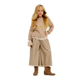 Шорты кюлоты утепленные кожаные. Цвет бежевый нейтральный