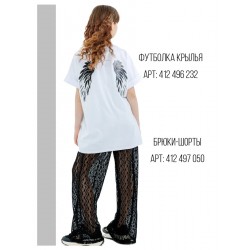 Кружевные брюки-шорты подростковые черные