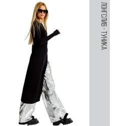 Асимметричный удлиненный лонгслив черный Асимметричный удлиненный лонгслив черный