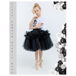 Фатиновая юбка-шорты Bubble супер объем черная матовая