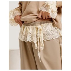 Брюки джоггеры утепленные кожа. Бежевый лайт