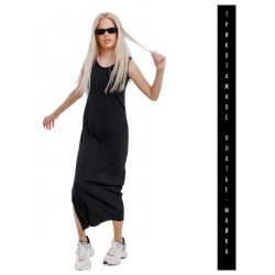 Платья-майка лапша с разрезами черное Bloomy-line