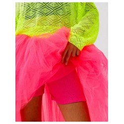 Асимметричная юбка-шорты mini-maxi розовый неон Асимметричная юбка-шорты mini-maxi розовый неон