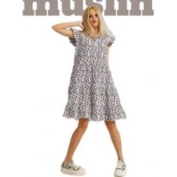 Платье из муслина подростковое с зоопринтом