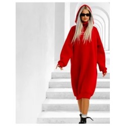 Худи - платье с начесом красное Bloomy-Line