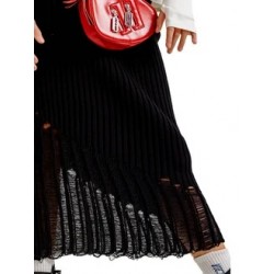 Юбка вязаная с рваным эффектом черная Юбка вязаная с рваным эффектом черная