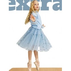 Фатиновая юбка EXTRA пышности со звездами голубая