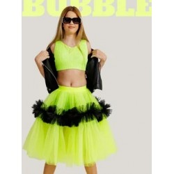 Фатиновая юбка-шорты Bubble супер объем неон с черным
