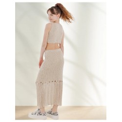 Юбка с топом вязаный костюм кремовый капучино Bloomy-line